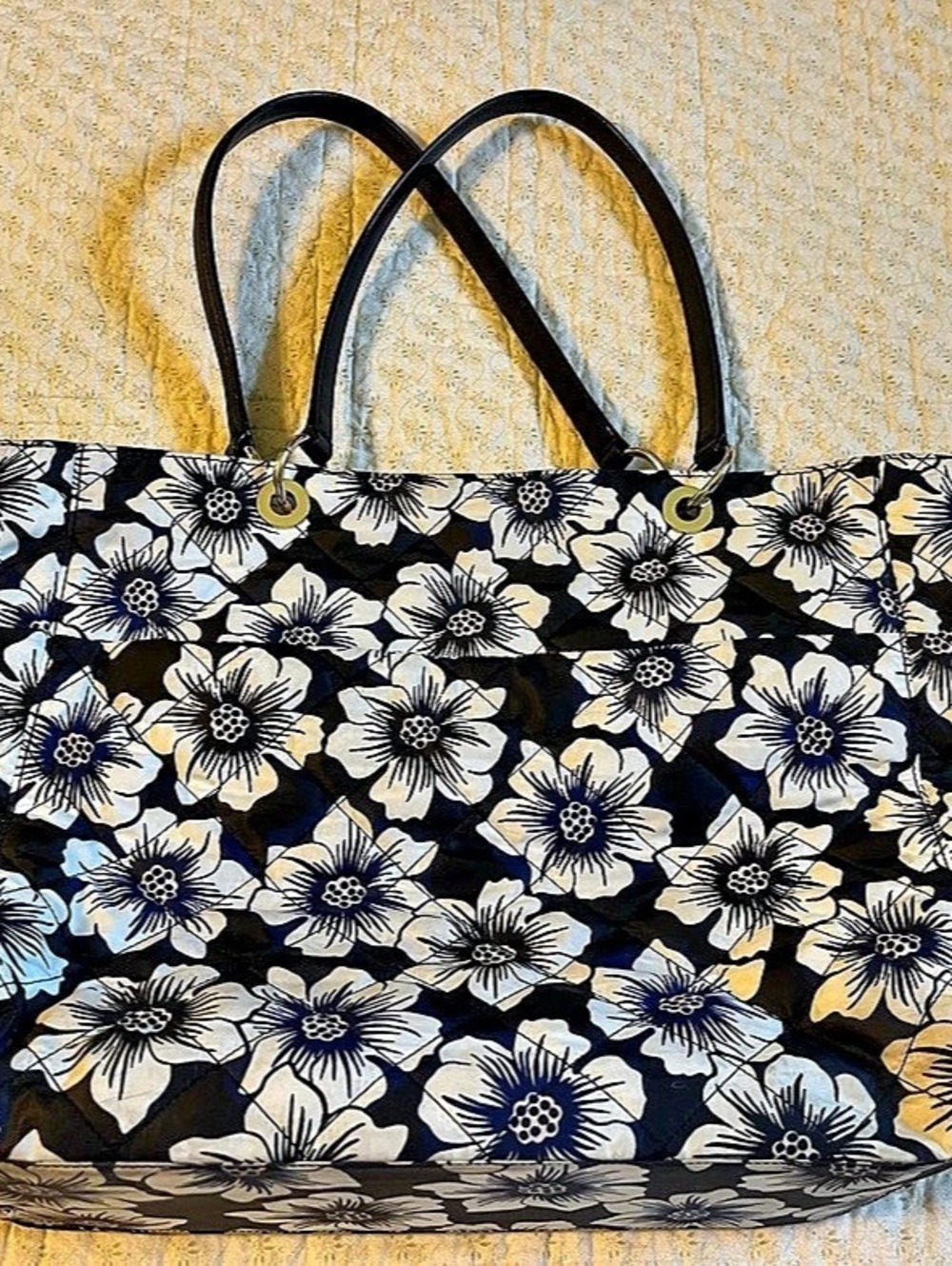 Kate Spade Floral Tote or Diaper Bag in Black & Blue Like New